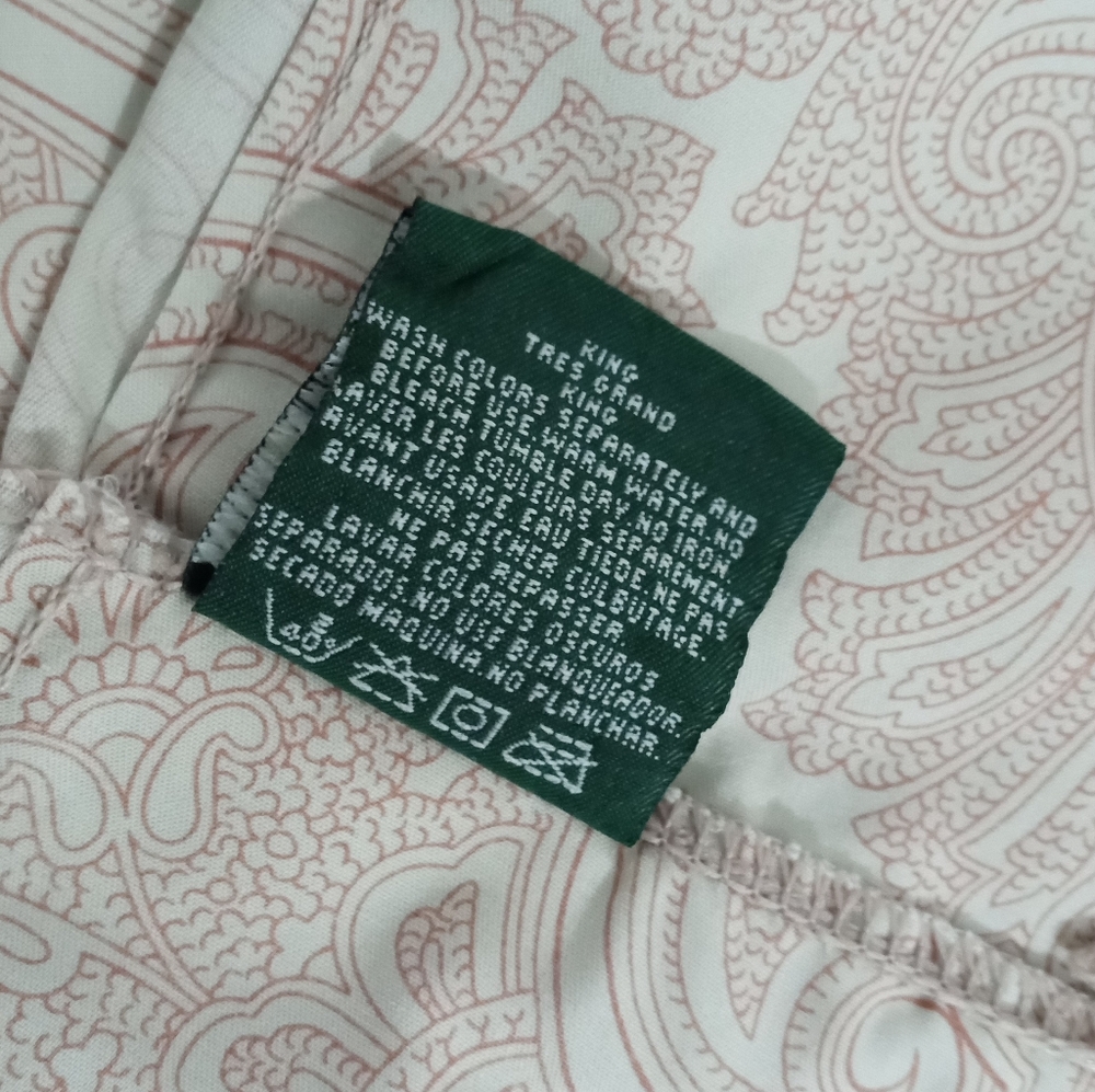 Ralph Lauren King Pillowcase Beige Red Paisley - Picture 7 of 12